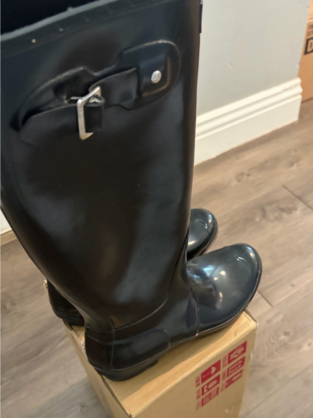 Women's Black Hunter Tall Boots - Picture 4 of 5